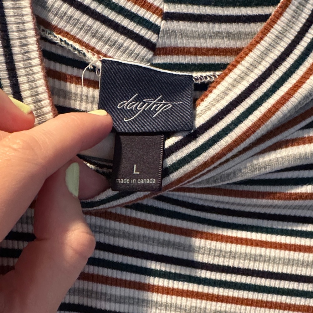 Daytrip Multistripe Mock Neck Long Sleeve Top - Picture 3 of 4